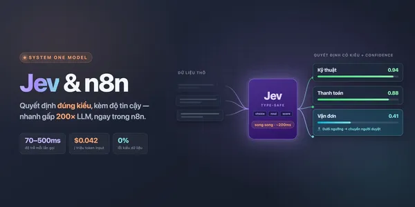 Jev & System One Model: 'IF Thông Minh' Nhanh Gấp 200 Lần LLM — Và Cách Dùng Trong n8n